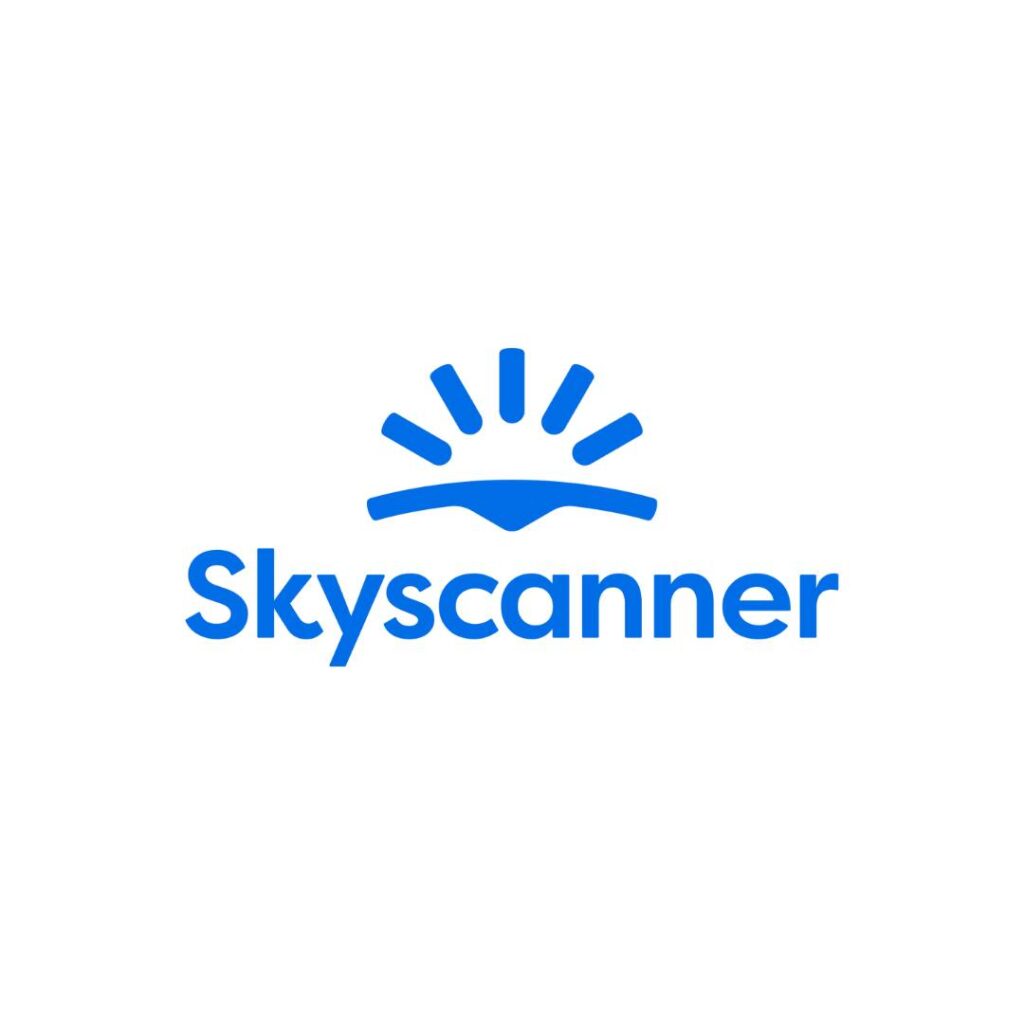 Skyscanner logo - a vegan travel resource