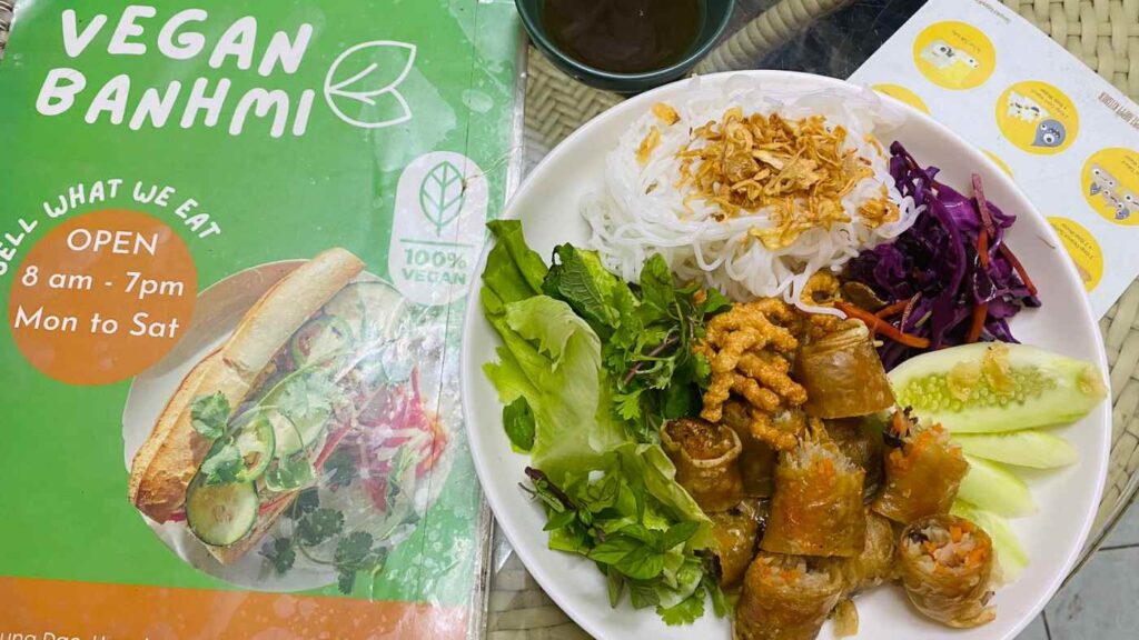 Vegan noodles from Vegan Banh Mi in Hanoi
