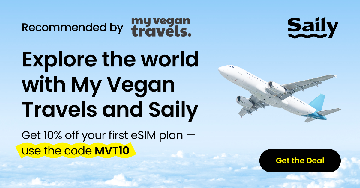 Saily eSIM banner - explore the world with My Vegan Travels
