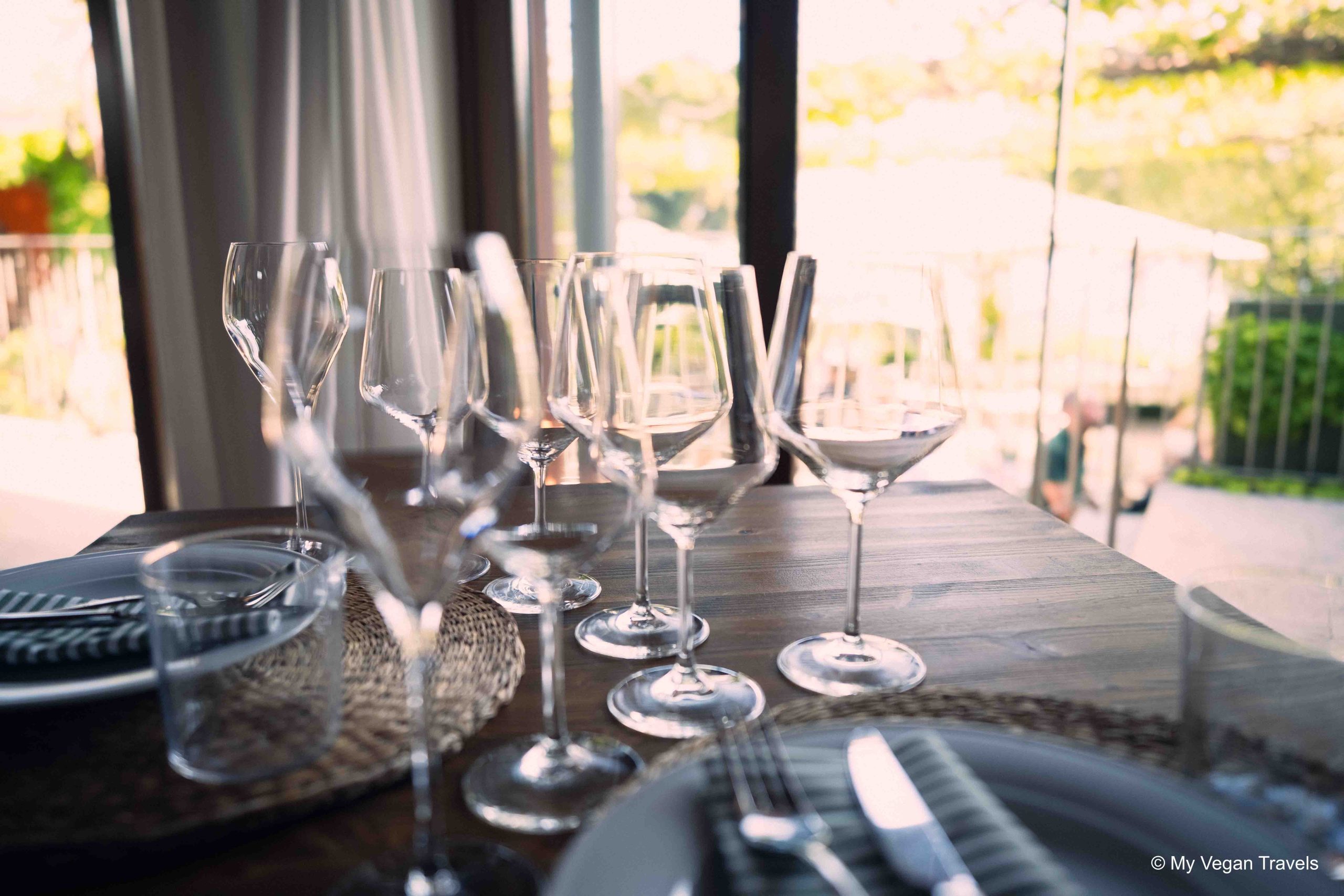 A bunch of wine glasses at a wine tasting in Verona - for this blog on things to do in Verona